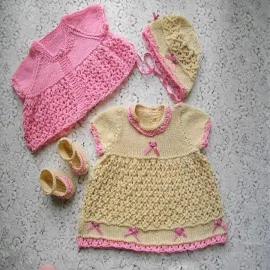 Baby dress and jacket knitting pattern