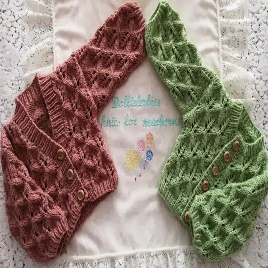 Autumn leaf baby cardigan knitting pattern