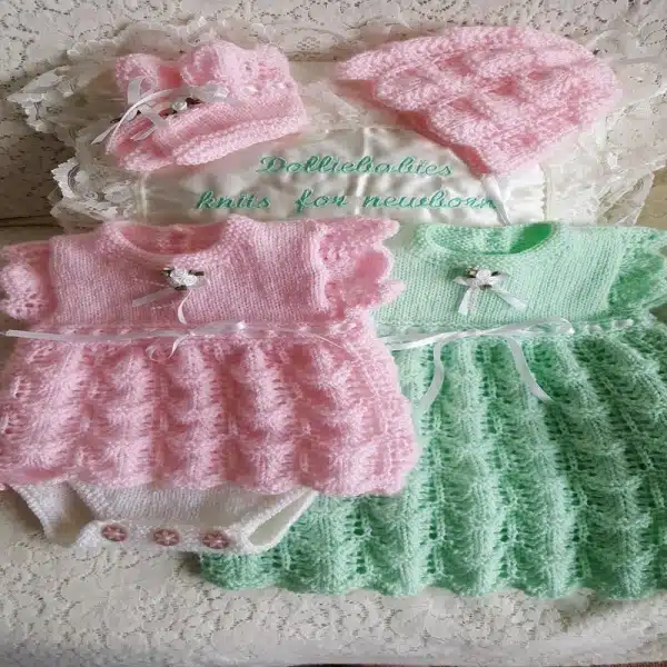 Girl's Angel Top and Dress Set Knitting Pattern