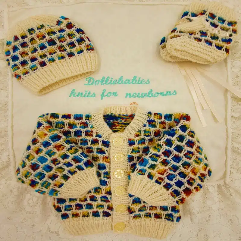 Knitting Pattern 109 - Mosaic Look Cardigan Set