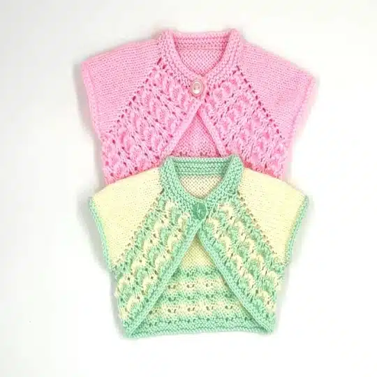 Top down baby bolero knitting pattern