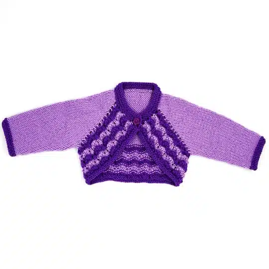 Long sleeve baby bolero knitting pattern