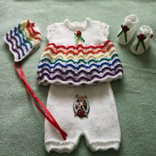 Rainbow angel top set knitting pattern