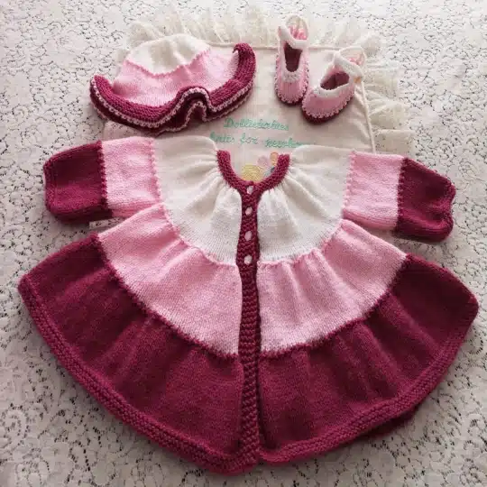 Tiered baby coat knitting pattern