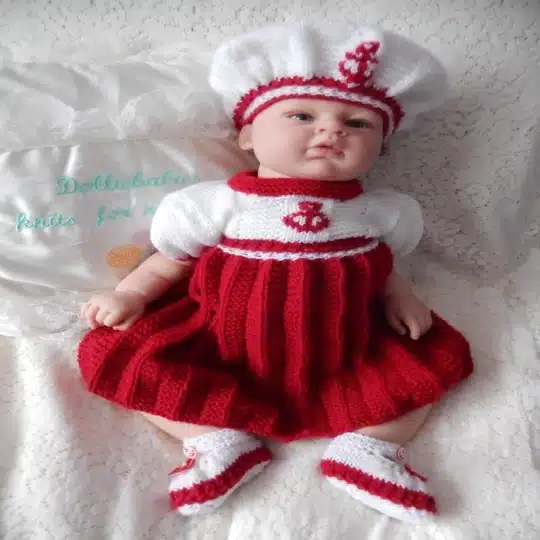 Baby girl's sailor dress set knitting pattern