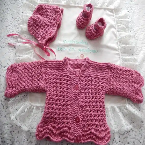 Girl's Multi stitch baby cardigan knitting pattern