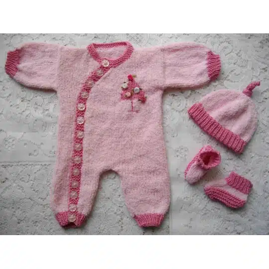 Newborn Knitting Pattern for a baby or reborn doll romper