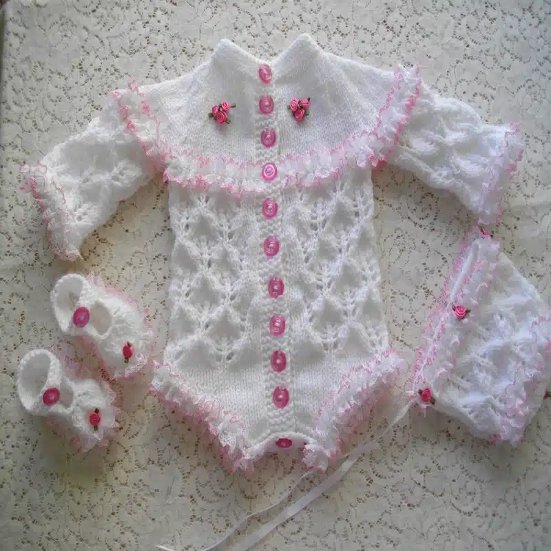 Eyelet Lace Bodysuit Knitting Pattern 024