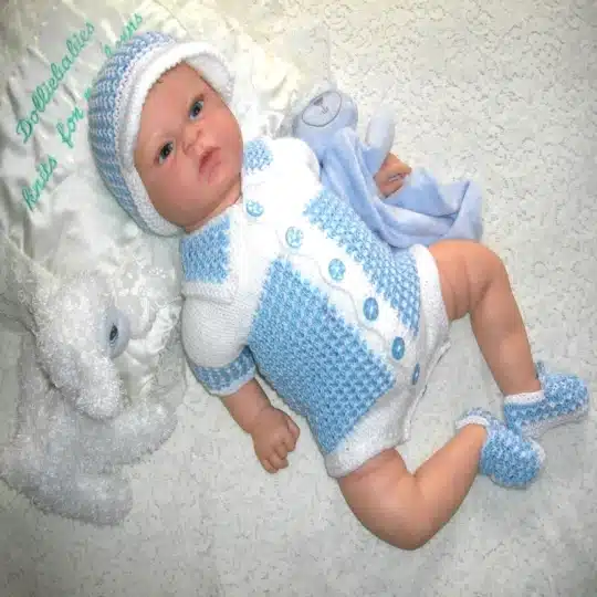 Boy's shirt style bodysuit knitting pattern