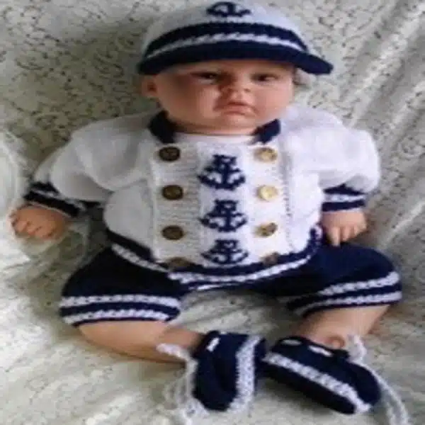 Baby boy sailor suit knitting pattern