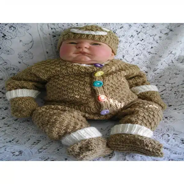 Gingerbread man knitting pattern 019 for babies and reborn dolls